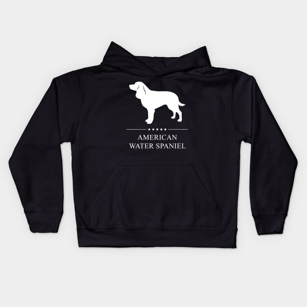 American Water Spaniel Dog White Silhouette Kids Hoodie by millersye